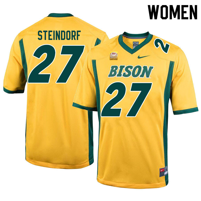 Women #27 Kaedin Steindorf North Dakota State Bison College Football Jerseys Sale-Yellow